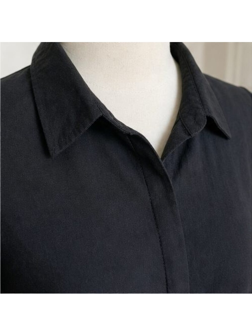 Black Button Blouse - Picture 4 of 6